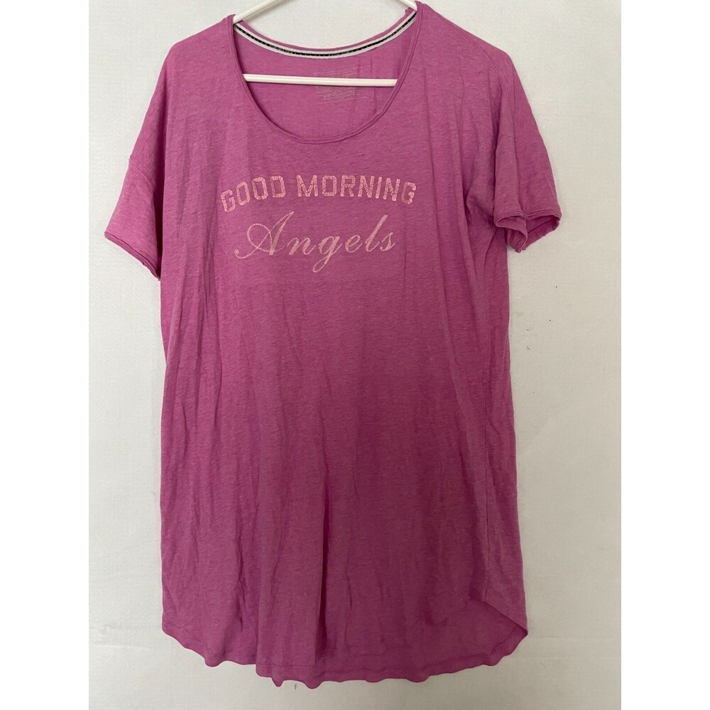 Victoria Secret sleepshirt S pj Short sleeve cotton gown Purple Angel VS women's